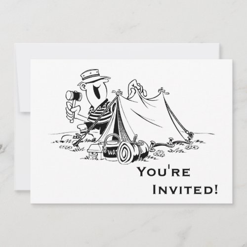 Personalized Cartoon Camp Out Invitation