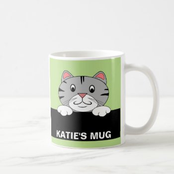 Personalized Cartoon Cat Mug by studioart at Zazzle