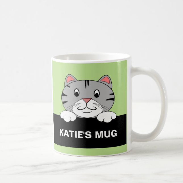 Personalized Cartoon Cat Mug (Right)