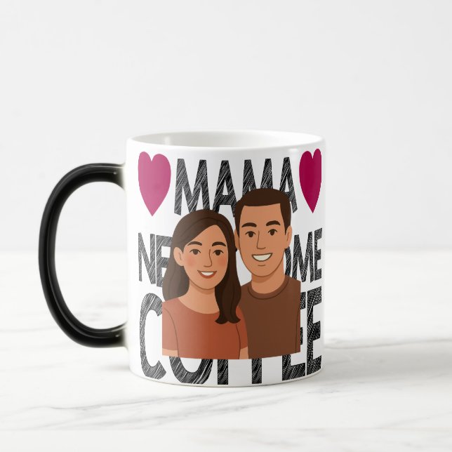 Personalized Cartoon Couple Mug ideal for birthday (Left)