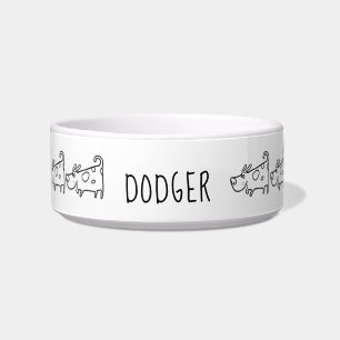 Personalized Cartoon Dog Ceramic Pet Bowl