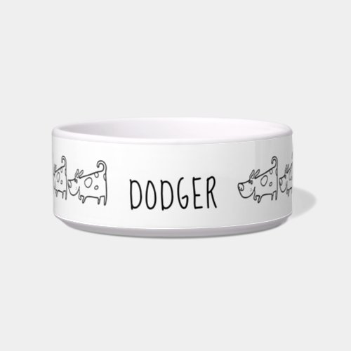 Personalized Cartoon Dog Ceramic Pet Bowl