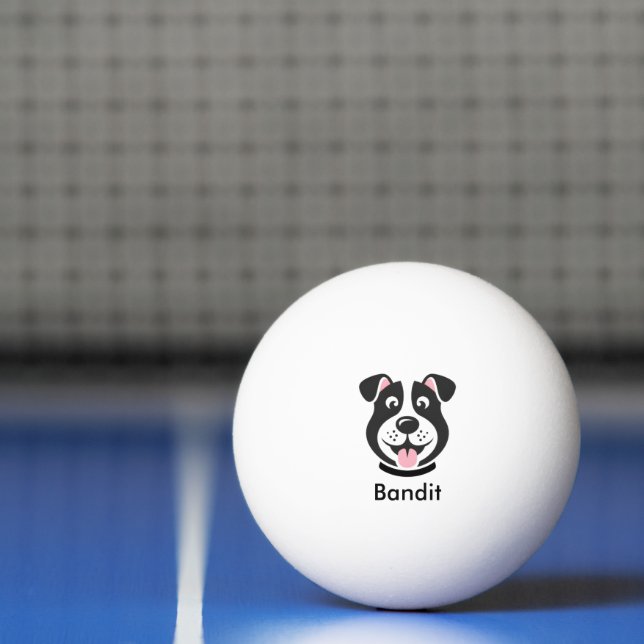 Personalized cartoon dog face  ping pong ball (Net)