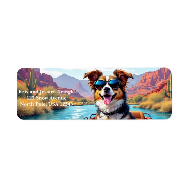 Personalized Cartoon Dog Return Address Label (Front)