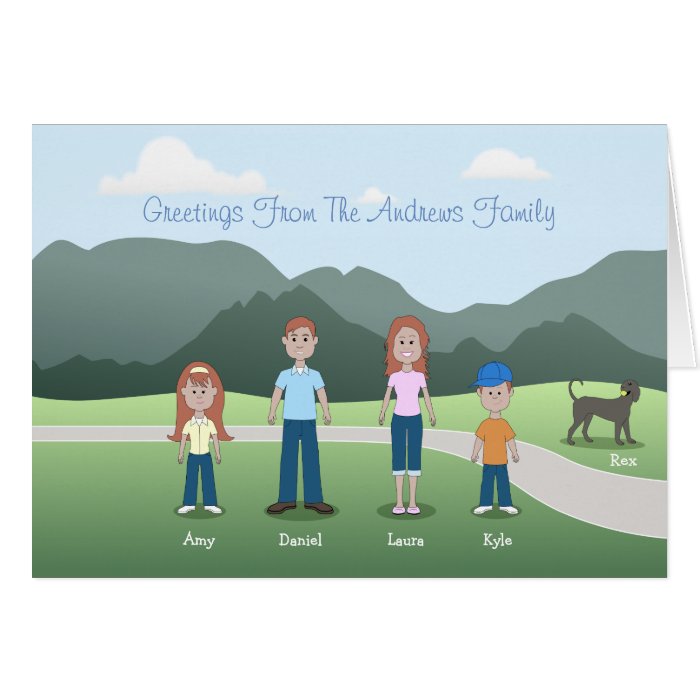 Personalized Cartoon Family Greeting Cards