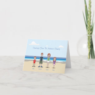 Personalized Cartoon Family Note Card