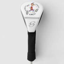 Personalized Cartoon Golfer Driver Headcover