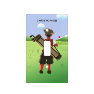 Personalized cartoon golfer light switch cover