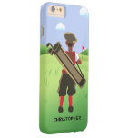 Personalized Cartoon Golfer On Golf Course Barely There Iphone 6 Plus Case at Zazzle