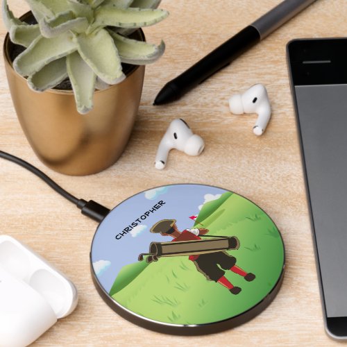 Personalized cartoon golfer wireless charger 