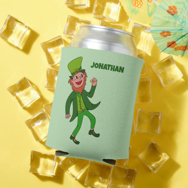 Personalized Cartoon Leprechaun St. Patrick's Day Can Cooler (In Situ Summer)