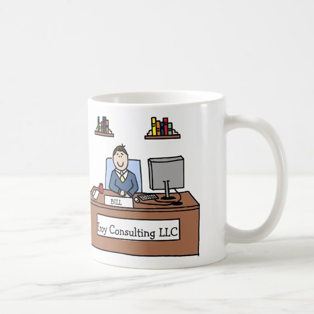 Personalized cartoon mug w company name (Right)