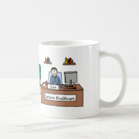 Personalized cartoon mug w company name