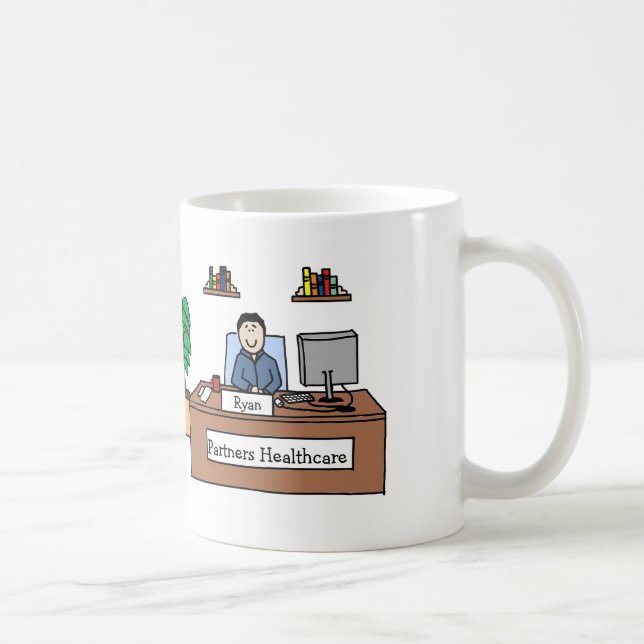 Personalized cartoon mug w company name (Right)