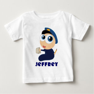 Personalized Cartoon Police Officer Infant Tee