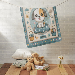 Personalized Cartoon Puppy Joy decorative Baby Blanket