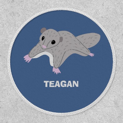 Personalized Cartoon Sugar Glider Gray and Blue Patch