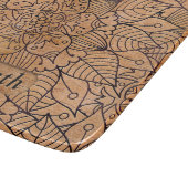 Personalized Carved Wood Floral Mandala Cutting Board (Corner)
