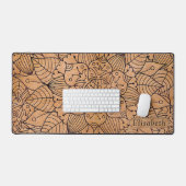 Personalized Carved Wood Floral Mandala Desk Mat (Keyboard & Mouse)