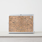 Personalized Carved Wood Floral Mandala HP Laptop Skin (Front)