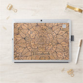 Personalized Carved Wood Floral Mandala HP Laptop Skin (Desk)