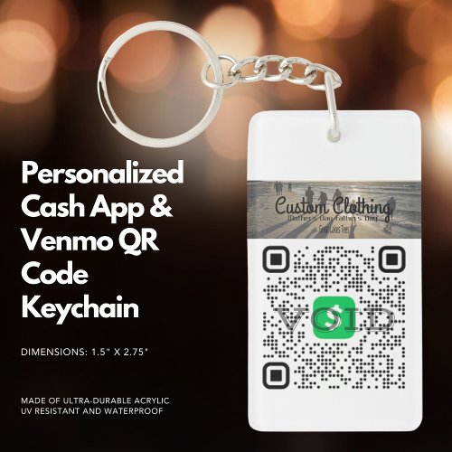 Personalized Cash App  Venmo QR Code  Keychain