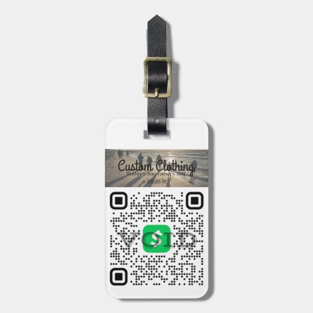 Personalized Cash App & Venmo QR Code Luggage Tag (Front Vertical)