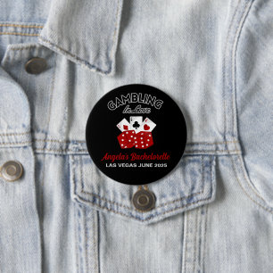 Personalized Casino Las Vegas Bachelorette Party Button