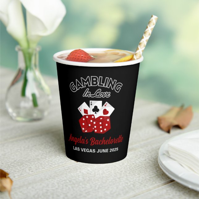 Personalized Casino Las Vegas Bachelorette Party Paper Cups (Insitu)
