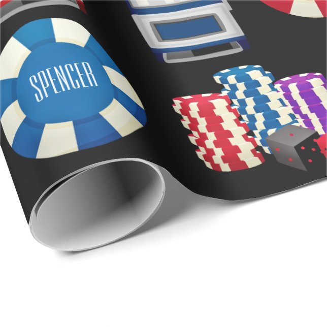Personalized Casino Wrapping Paper (Roll Corner)