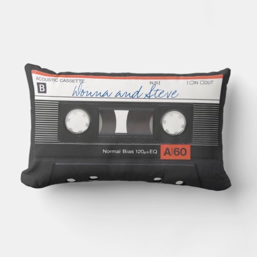 personalized cassette mixtape throw pillow