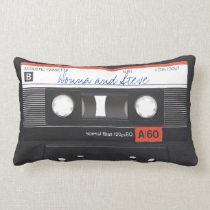 personalized cassette mixtape throw pillow