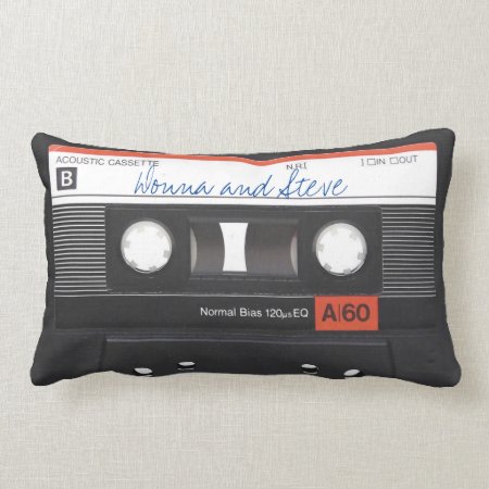 Personalized Cassette Mixtape Throw Pillow