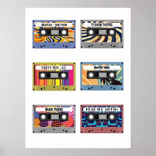 Personalized Cassette Tape Vintage Gift  Poster