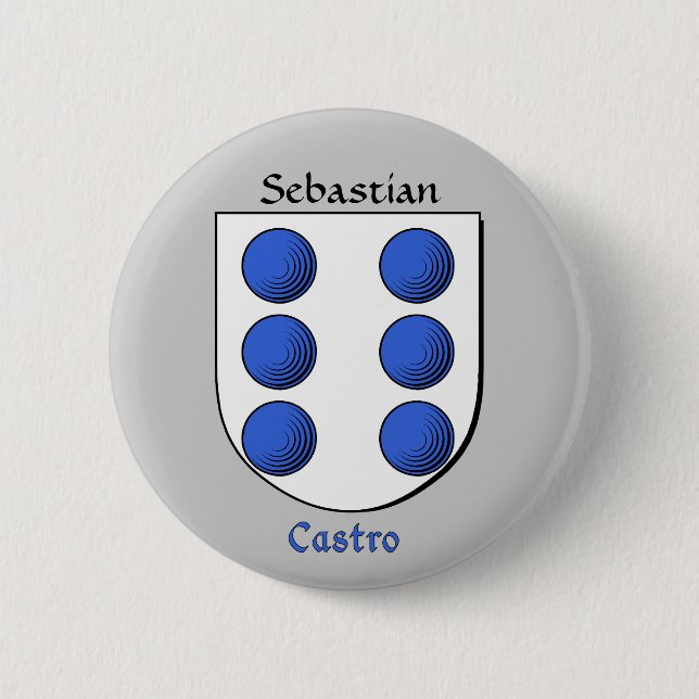 Personalized Castro Historical Shield Button (Front)