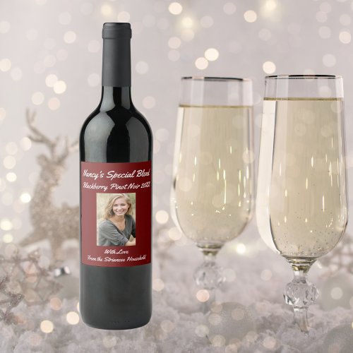 Personalized Casual Cranberry Party Wine Label