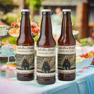 Personalized Casual Tan Photo Country Fall Wine Label