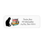 Personalized Cat and Books Return Address Label