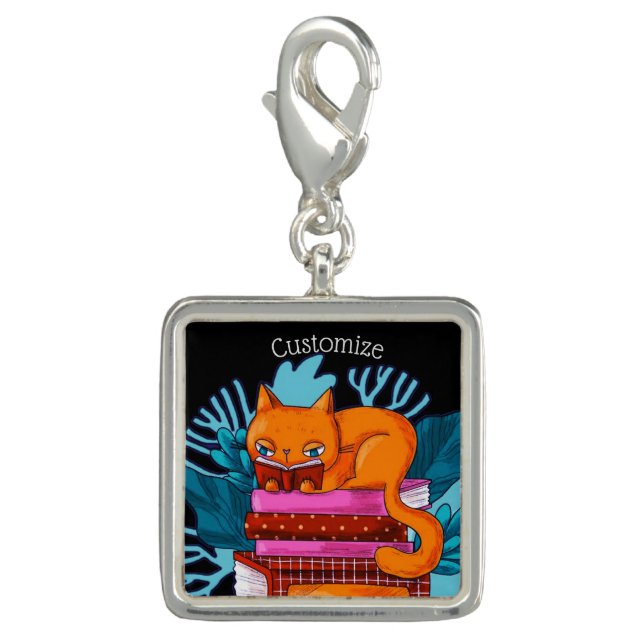 Personalized Cat Approved Books  Charm (Front)