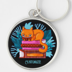 Personalized Cat Approved Books Keychain