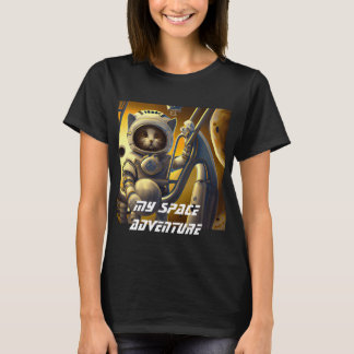 Personalized Cat Astronaut Illustration T-Shirt