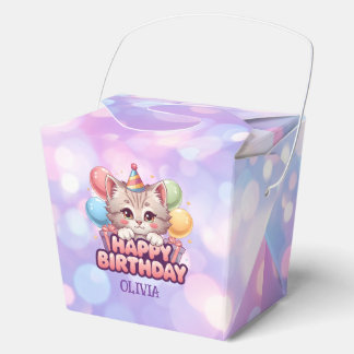 Personalized Cat Birthday for Kids Party Favor Boxes