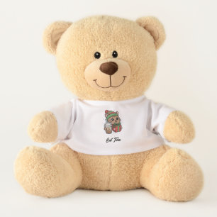 Personalized Cat & Coffee Lover Teddy Bear