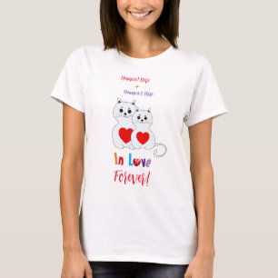 Personalized Cat Couple for Valentine's Day v2 T-Shirt