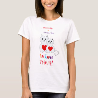 Personalized Cat Couple for Valentine's Day v2 T-Shirt