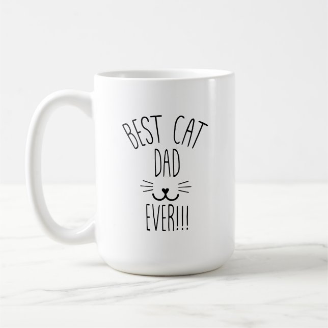 Personalized Cat Dad Mug, Cat Lover Gift,Best Cat Coffee Mug (Left)