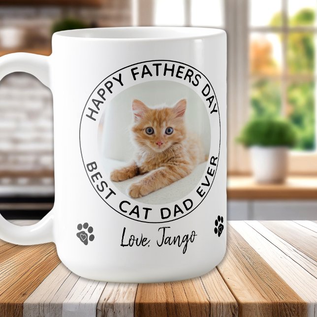 Personalized Cat Dad Pet Photo Happy Father's Day  Coffee Mug (Creator Uploaded)