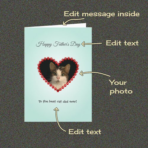Personalized cat dad photo Fathers Day Card