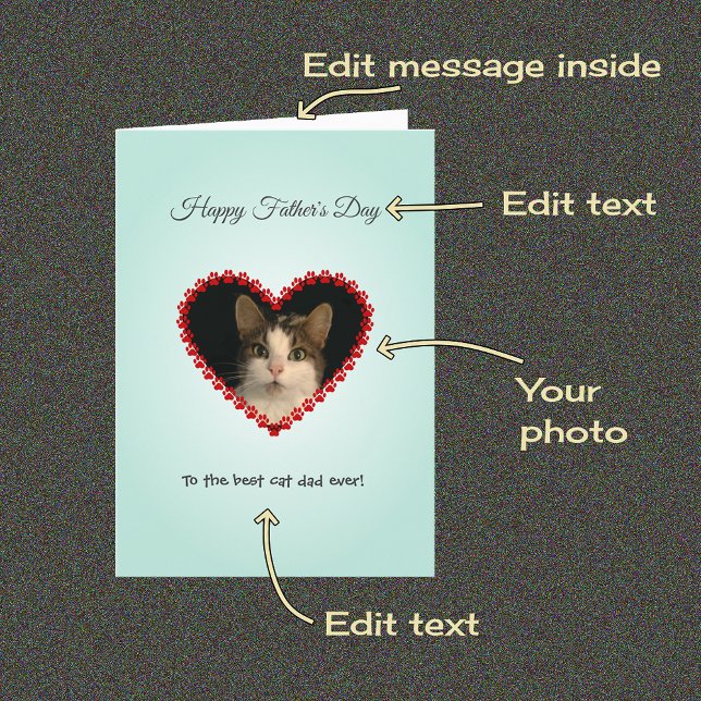 Personalized cat dad photo Fathers Day Card (Creator Uploaded)