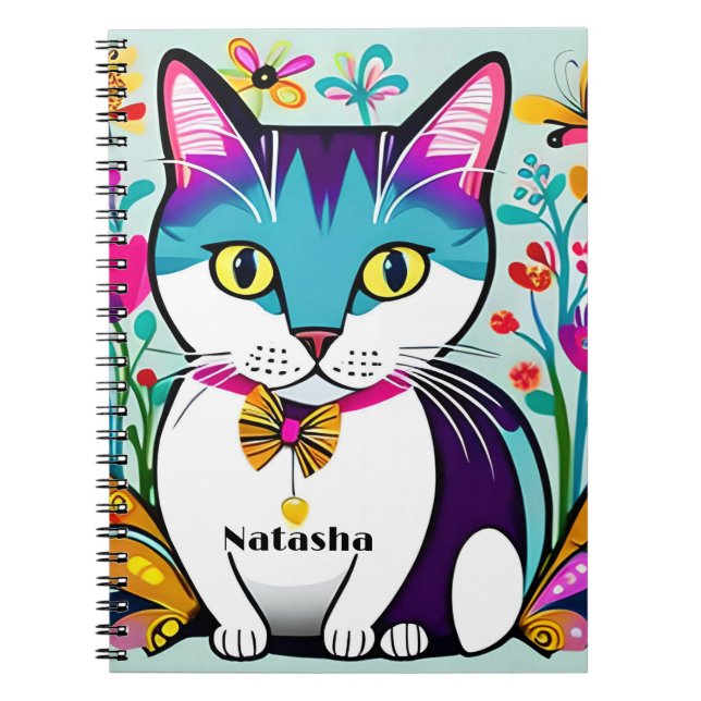Personalized Cat Design Notebook - Cat Lovers (Front)